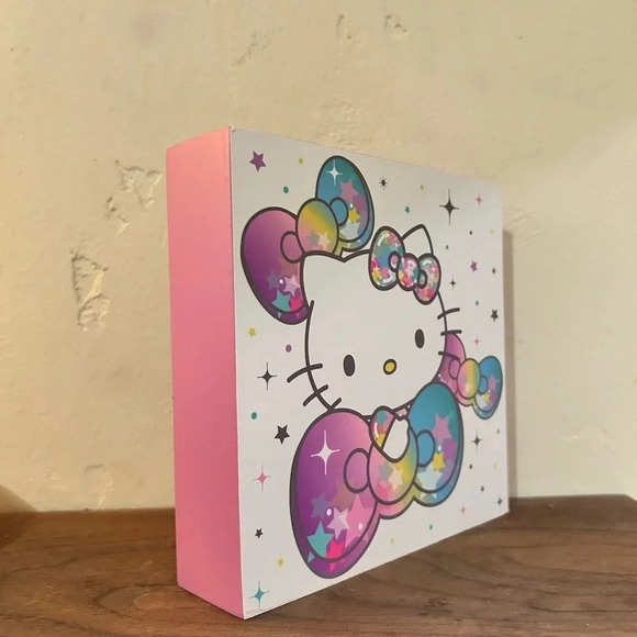 White Hello Kitty wooden wall hanging. 5x5". Brand new. Absolutely adorable. - Picture 4 of 8
